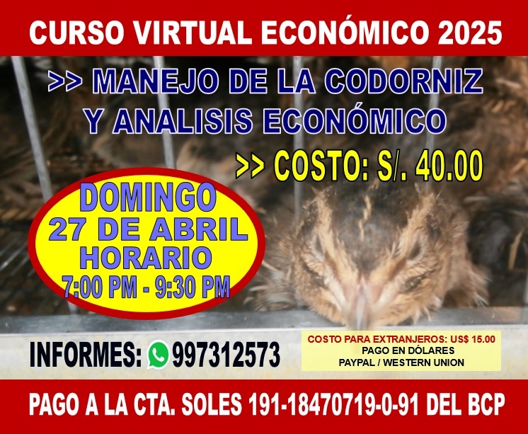 Curso Virtual Crianza de Codornices