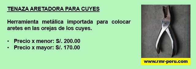 Tenaza aretadora para cuyes