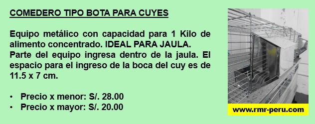 Equipo comedero tipo bota